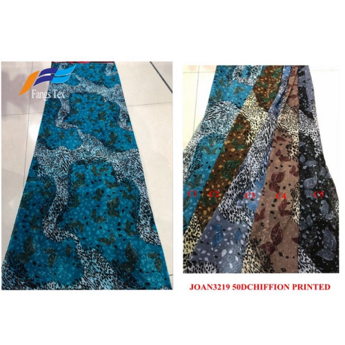 Polyester 50D Arab Chiffon Printed Abaya Dress Fabric